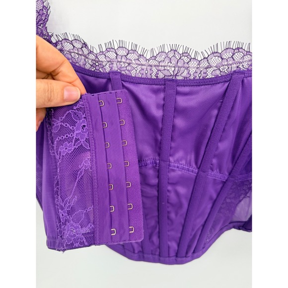 Victorias Secret Dream Angels Purple Lace Corset Top Bustier S-DD NWT - Picture 3 of 8